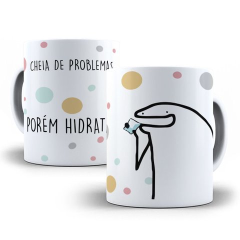 Caneca Flork Estampa Engraçada – Café, Caos e Memes