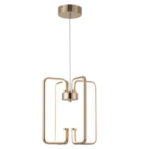 Luminária Lustre Pendente Moderno Led 36w 4000k Dourado