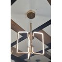Ver imagem 2 de Luminária Lustre Pendente Moderno Led 36w 4000k Dourado