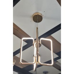 Luminária Lustre Pendente Moderno Led 36w 4000k Dourado - 2