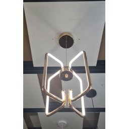 Luminária Lustre Pendente Moderno Led 36w 4000k Dourado - 4