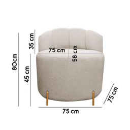 Kit Sofá Orgânico Grécia 2 Lugares 145cm e 1 Poltrona Linho Bouclê Bege Sofa Store - 7
