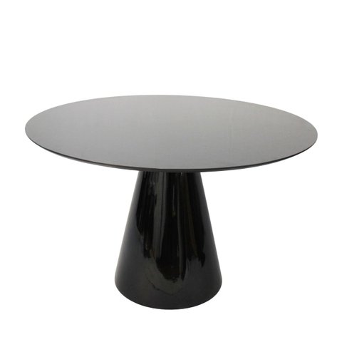Mesa Lateral Cone Laqueado Preto 51 Cm Linn Design Decor