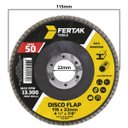 Ver imagem 2 de Disco Lixa Flap 115mm Grão 50 Madeira Aço Desbaste | 02 Un