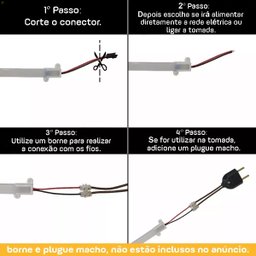 Perfil Barra Rígida 1 Metro Fita Led 2835 Direto na Rede Branco Quente 3000k 127v - 5