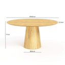 Ver imagem 4 de Mesa de Jantar Redonda 160cm Scandi 9 Lugares Lamina Natural de Madeira Damasco