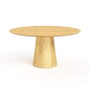 Ver imagem 1 de Mesa de Jantar Redonda 160cm Scandi 9 Lugares Lamina Natural de Madeira Damasco