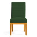 Ver imagem 3 de Cadeira de Jantar Mavie Estofada para Sala de Jantar Sofisticado Linhas Horizontais - Veludo Verde