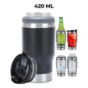 Ver imagem 5 de Copo Térmico MS973 420ml Inox 5 em 1 Porta Bebida, Long Neck, Garrafa e Latas com Tampa Ajustável:Pr