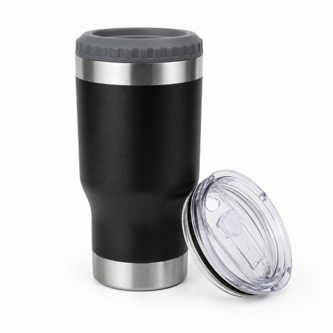 Copo Térmico MS973 420ml Inox 5 em 1 Porta Bebida, Long Neck, Garrafa e Latas com Tampa Ajustável:Pr