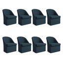 Ver imagem 1 de Kit 8 Poltronas Decorativas Malli Suede Azul Marinho Pallazio
