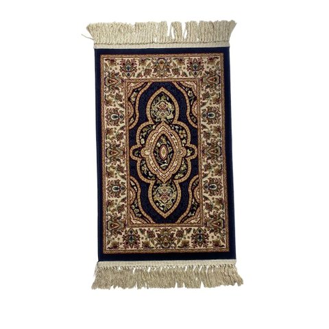 Tapete Persa Azul com Bege Ideal para Quarto e Hall de Entrada 57x90