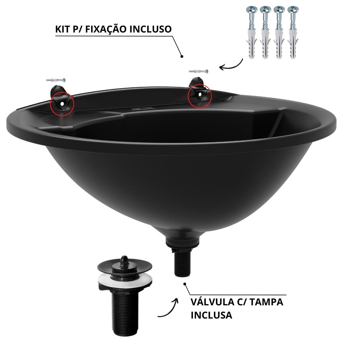 Pia Lavatório Banheiro 4L + Sifão Universal Sanfonado + Fita Veda Rosca - 8