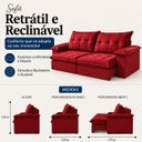 Ver imagem 3 de Sofá Berlin Retrátil e Reclinável 220m - Vermelho