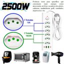 Ver imagem 5 de Filtro de Linha 6 Tomadas 10A 20A Dps Extensão Elétrica Bivolt Regua c/ 4 USB, Tipo C 2500W 2m