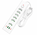 Ver imagem 1 de Filtro de Linha 6 Tomadas 10A 20A Dps Extensão Elétrica Bivolt Regua c/ 4 USB, Tipo C 2500W 2m