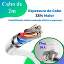 Ver imagem 7 de Filtro de Linha 6 Tomadas 10A 20A Dps Extensão Elétrica Bivolt Regua c/ 4 USB, Tipo C 2500W 2m