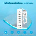 Ver imagem 2 de Filtro de Linha 6 Tomadas 10A 20A Dps Extensão Elétrica Bivolt Regua c/ 4 USB, Tipo C 2500W 2m