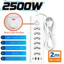 Ver imagem 3 de Filtro de Linha 6 Tomadas 10A 20A Dps Extensão Elétrica Bivolt Regua c/ 4 USB, Tipo C 2500W 2m