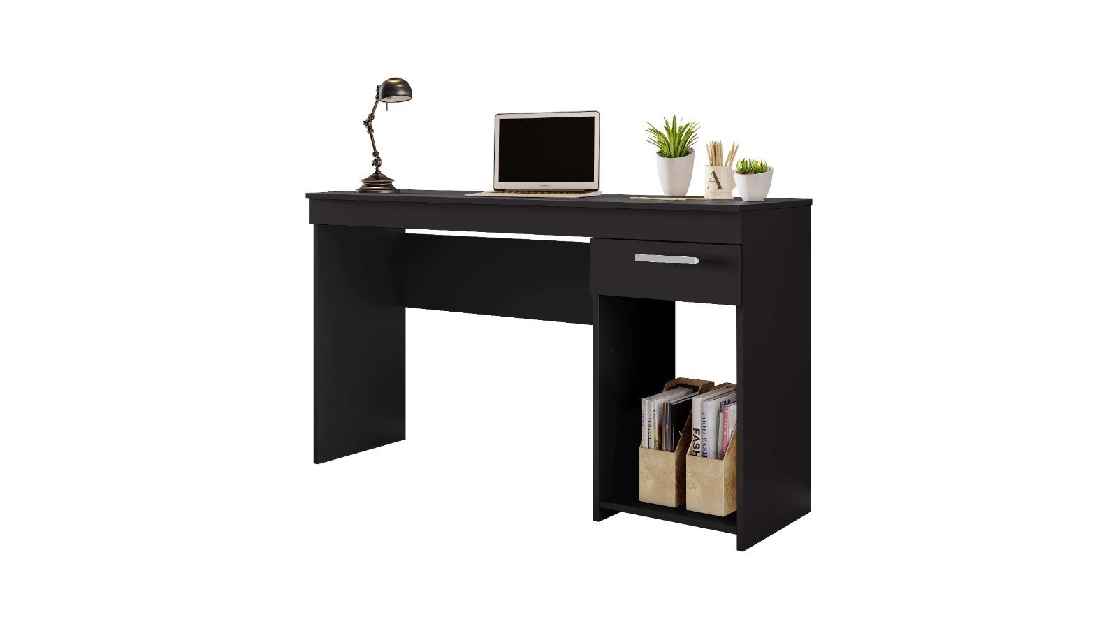 Mesa de Escritório 108cm 1 Gaveta Office NT 2070 Notável Móveis Preto - 2