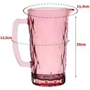 Ver imagem 2 de Jarra de Vidro Rosa Diamond Água ou Suco 1 Litro