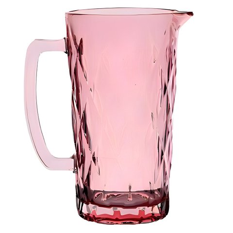 Jarra de Vidro Rosa Diamond Água ou Suco 1 Litro