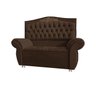 KIT Cabeceira + Recamier Baú Dunas Dubái Marrom veludo Linha Alta 1,40 casal Dalaqua-Decor - 1