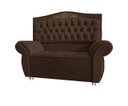 Ver imagem 1 de KIT Cabeceira + Recamier Baú Dunas Dubái Marrom veludo Linha Alta 1,40 casal Dalaqua-Decor