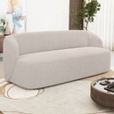 Ver imagem 2 de Sofá 2 Lugares Orgânico para Sala de Estar Living 170cm Heidy F04 Bouclê Bege - Lyam Decor