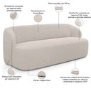 Ver imagem 4 de Sofá 2 Lugares Orgânico para Sala de Estar Living 170cm Heidy F04 Bouclê Bege - Lyam Decor