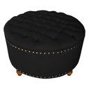 Ver imagem 1 de Puff Amora 80 Cm Suede Cinza Slk Decor Amara Preto