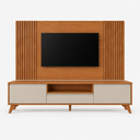 Ver imagem 2 de Painel Ripado Completo com Rack Áureo - Belaris Móveis:Naturalle Off White