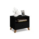 Ver imagem 3 de Mesa de Cabeceira 1 Gaveta e 1 Nicho Preto