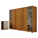 Ver imagem 1 de Guarda Roupa Casal Prime 6 Portas com Cômoda Rubi 4 Gavetas Cinamomo Off White - Leifer