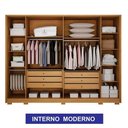 Ver imagem 2 de Guarda Roupa Casal Prime 6 Portas com Cômoda Rubi 4 Gavetas Cinamomo Off White - Leifer
