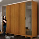Ver imagem 6 de Guarda Roupa Casal Prime 6 Portas com Cômoda Rubi 4 Gavetas Cinamomo Off White - Leifer