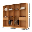 Ver imagem 3 de Guarda Roupa Casal Atacama Mdf 8 Portas 4 Gavetas e 8 Prateleiras Moderna Mobília