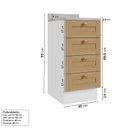Ver imagem 3 de Balcão 4 Gavetas 40cm com Tampo Arizona CabeCasa MadeiraOriginals Marrom/Figueira/Branco