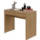 Ver imagem 1 de Escrivaninha Mesa de Escritório 90 Cm 1 Gaveta Amêndoa