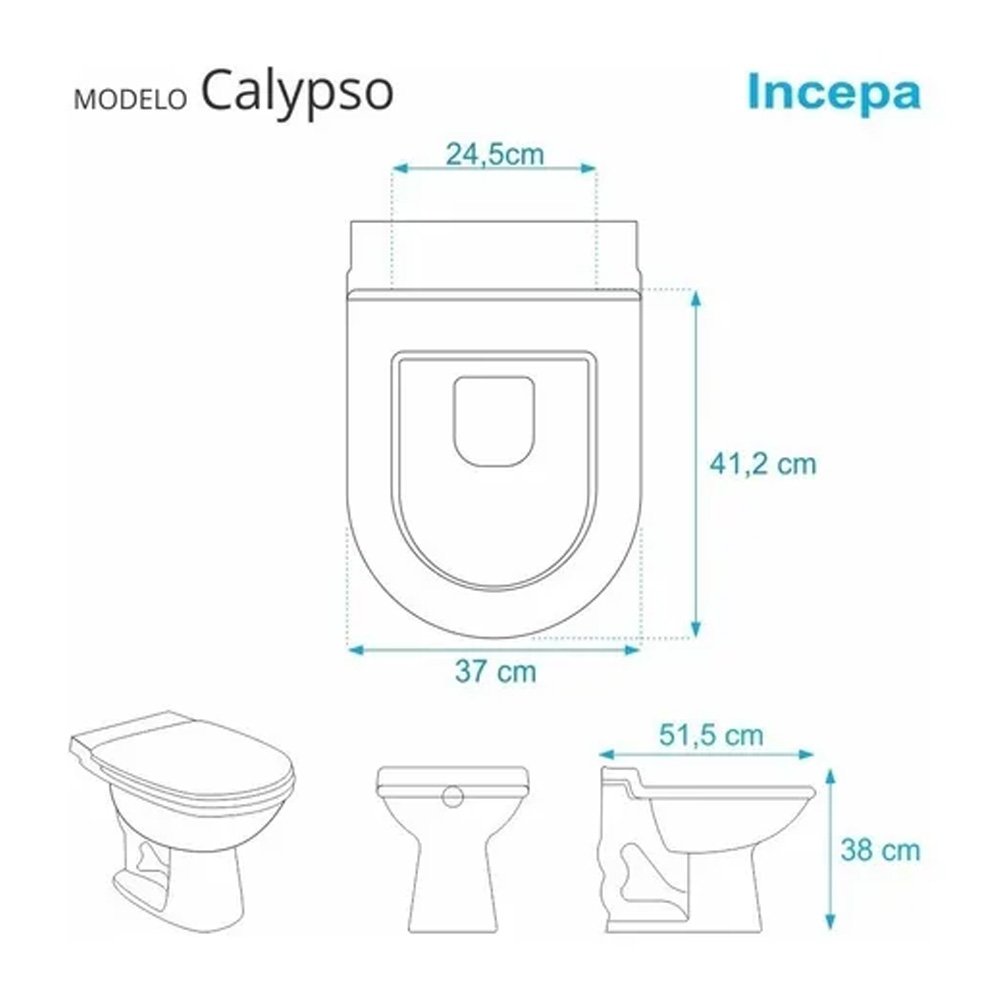 Tampa Vaso Sanitário MDF Laqueado Calypso Incepa Sicmol Assento Sanitário Laqueado Cromado Calypso I - 2