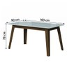Conjunto de Mesa Sala de Jantar Tampo com Vidro 6 Cadeiras Nova York 1,60m Cedro / Off White / Areia - 3