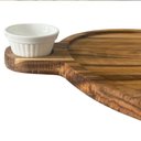 Ver imagem 7 de Petisqueira Tábua Teca 23cm Servir com Cabo e Ramekin 30ml Redonda Aperitivos Queijos