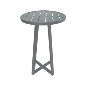 Mesa Bistrô Tulipa para Área Externa e Área Gourmet em Alumínio Cinza/preta