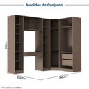 Ver imagem 5 de Guarda-Roupa Planejado de Canto Obliquo 6 Peças 7 Portas Orion CabeCasa MadeiraOriginals Marrom/Mocha/Linho