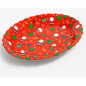 Bandeja Funda Natal Decorada Papai Noel Oval para Servir - 44cm:vermelho