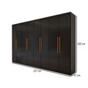 Ver imagem 4 de Guarda-roupa Casal Odisseia 8 Portas 4 Gavetas Preto - Panorama Móveis