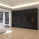 Ver imagem 1 de Guarda-roupa Casal Odisseia 8 Portas 4 Gavetas Preto - Panorama Móveis