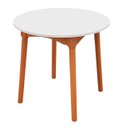 Ver imagem 1 de Mesa de Jantar Colonial Brisa Rústica 90cm Redonda em Madeira e Tampo em Mdf com Revestimento Bp:mel