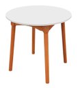 Ver imagem 1 de Mesa de Jantar Colonial Brisa Rústica 90cm Redonda em Madeira e Tampo em Mdf com Revestimento Bp:mel