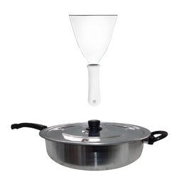 Frigideira Grande Aluminio N°30 com Espátula de Aço Inox - 1